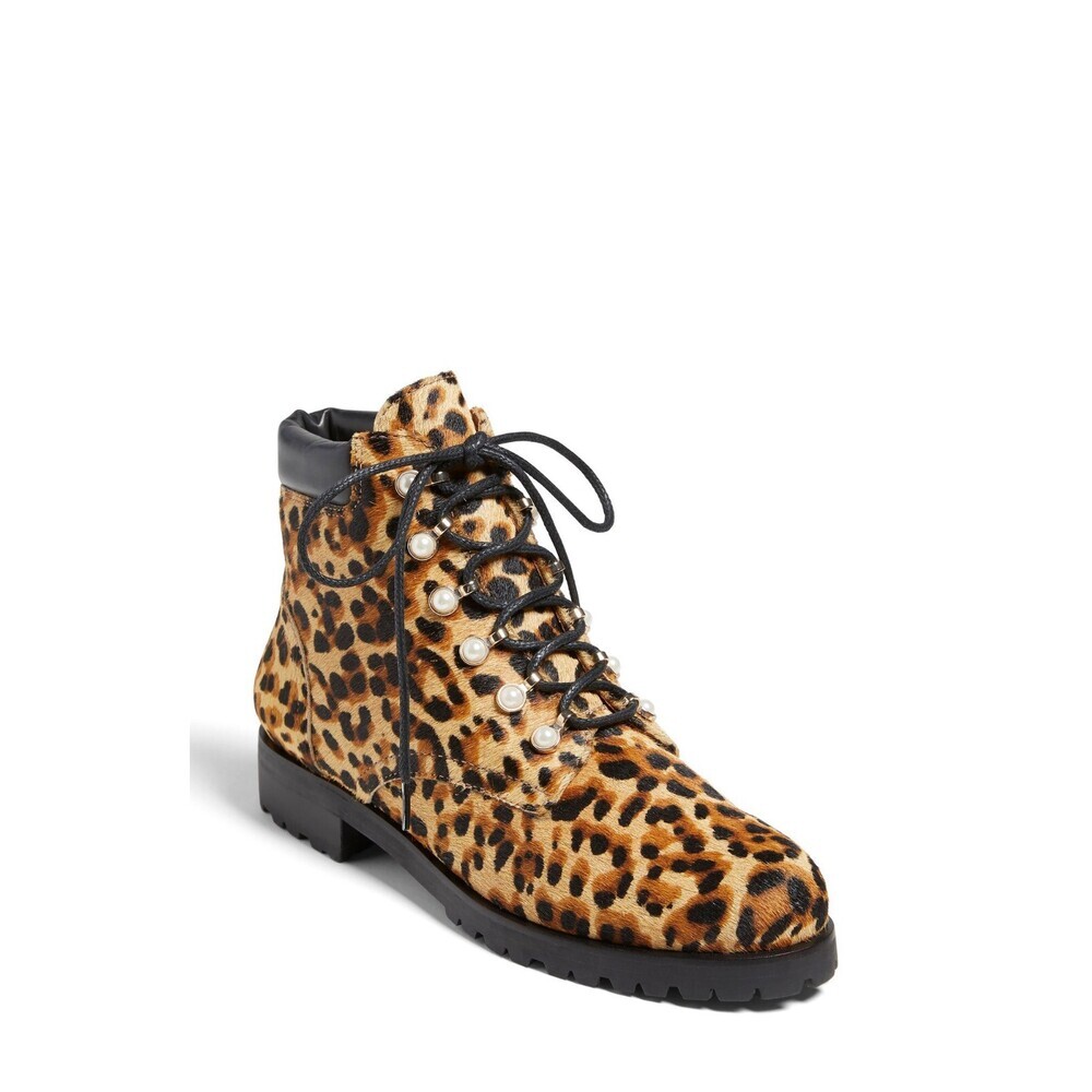 Jack Rogers Peyton Pearl Boots Women's US 7.5 Brown Leopard Ankle Bootie JOBB118